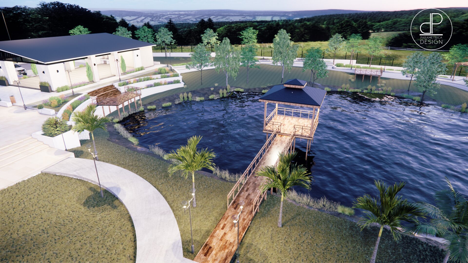 Lago y palapa — Residencial Villa Lucila